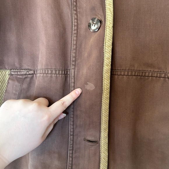 Vintage Women’s Flannel Lined Chore Work Barn Coat Jacket Corduroy Collar L - Picture 9 of 10